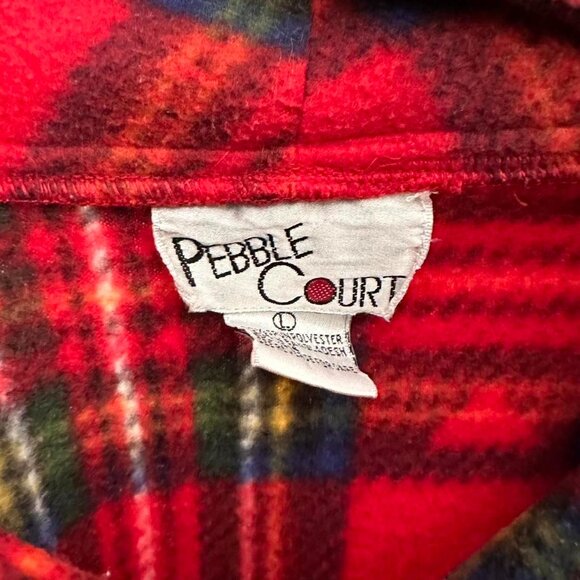 🌲 90s Vintage Pebble Court Cozy Plaid Sweatshirt - Size L 🌲 - Picture 3 of 3